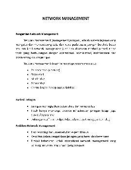 Pengertian Network Management