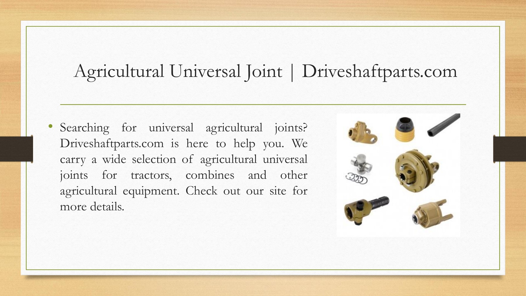 Agricultural Universal Joint driveshaftparts