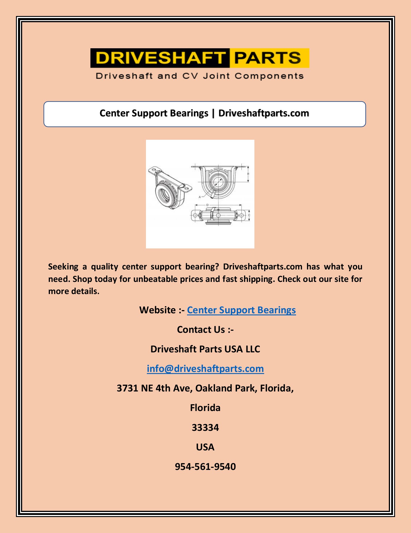 Center Support Bearings driveshaftparts Page 1 1 Flip PDF Online