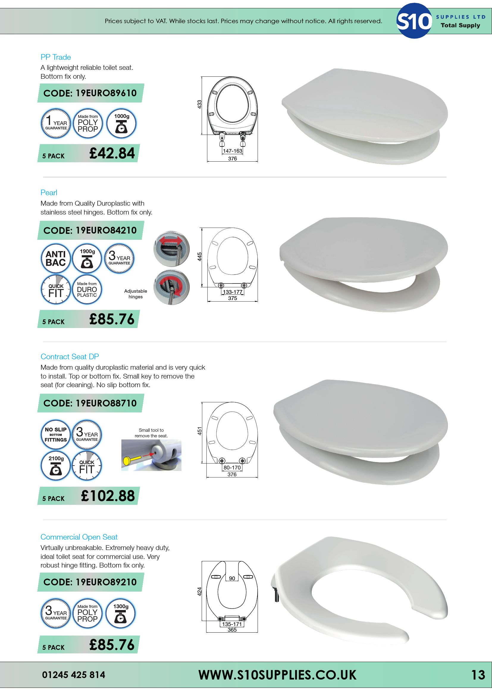 Catalogue Toilet Seat Catalogue 21/22 S10 Supplies Page 13 Flip