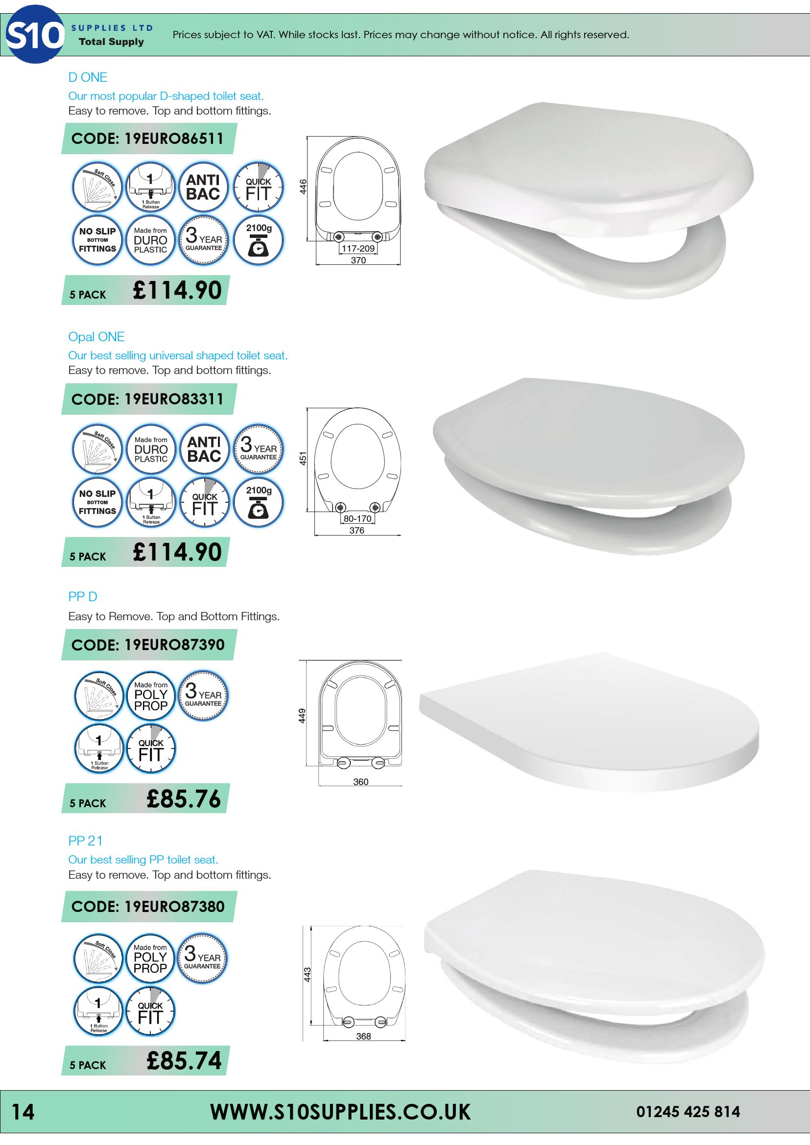 Catalogue Toilet Seat Catalogue 21/22 S10 Supplies Page 14 Flip