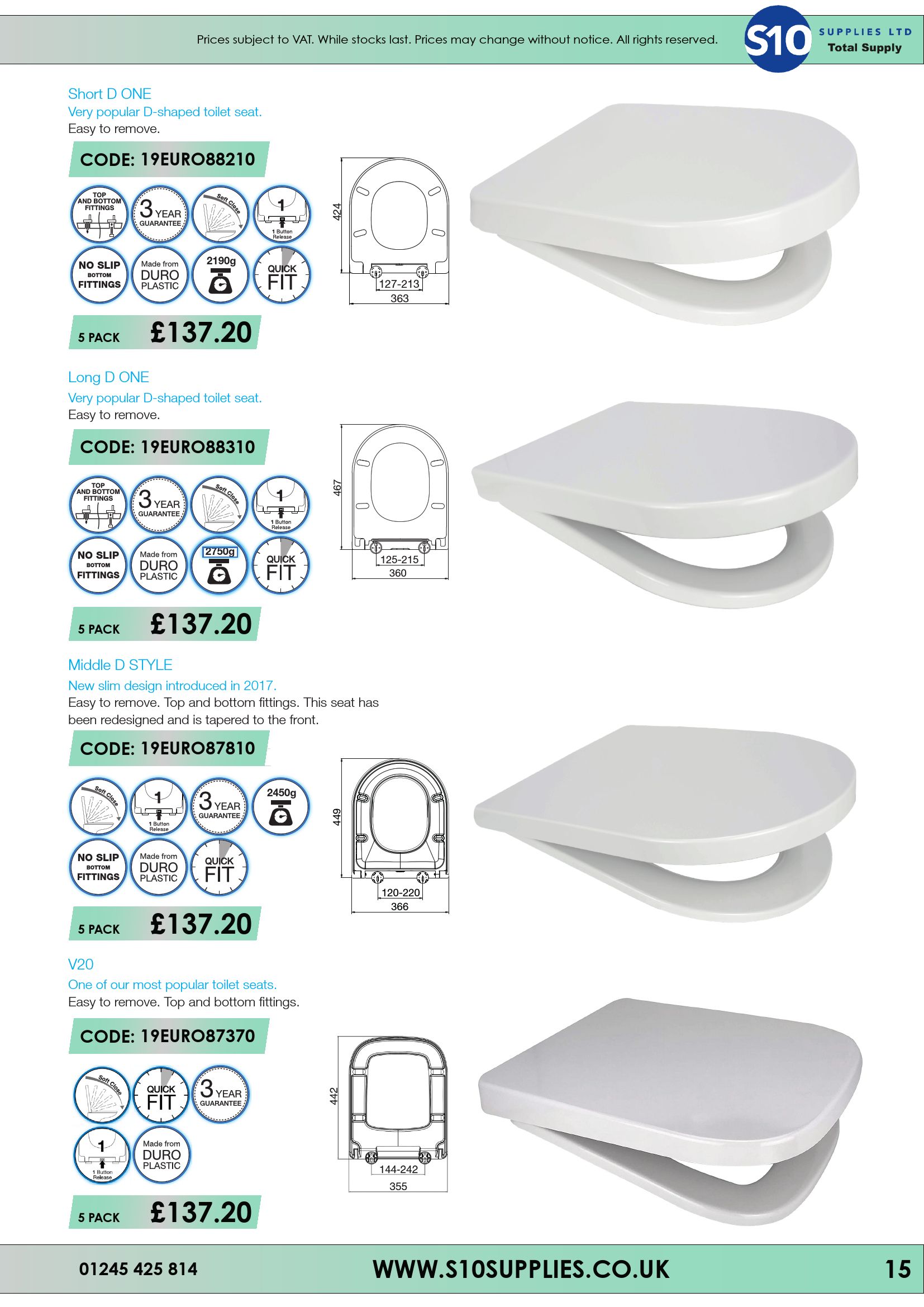 Catalogue Toilet Seat Catalogue 21/22 S10 Supplies Page 15 Flip