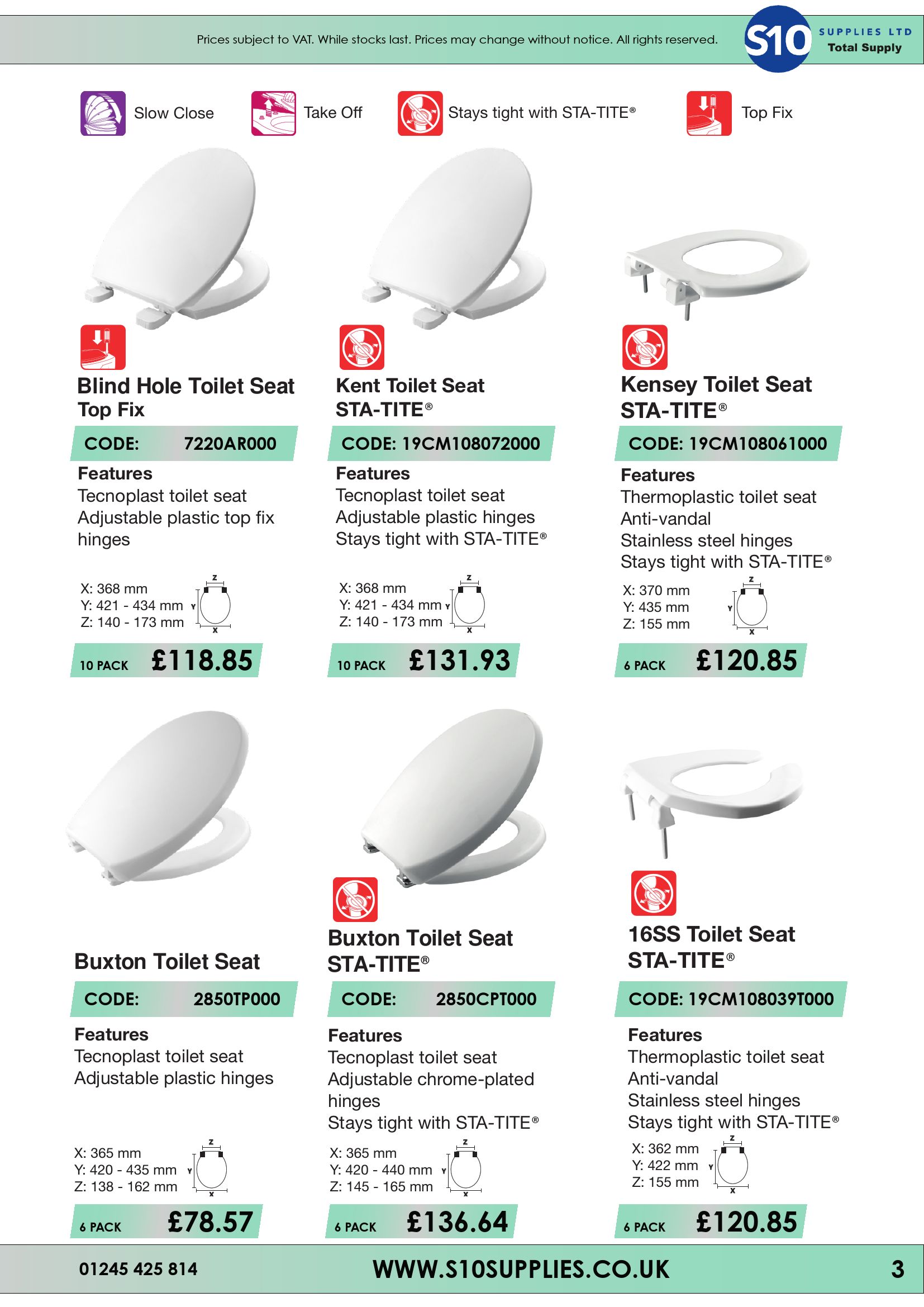 Catalogue Toilet Seat Catalogue 21/22 S10 Supplies Page 3 Flip