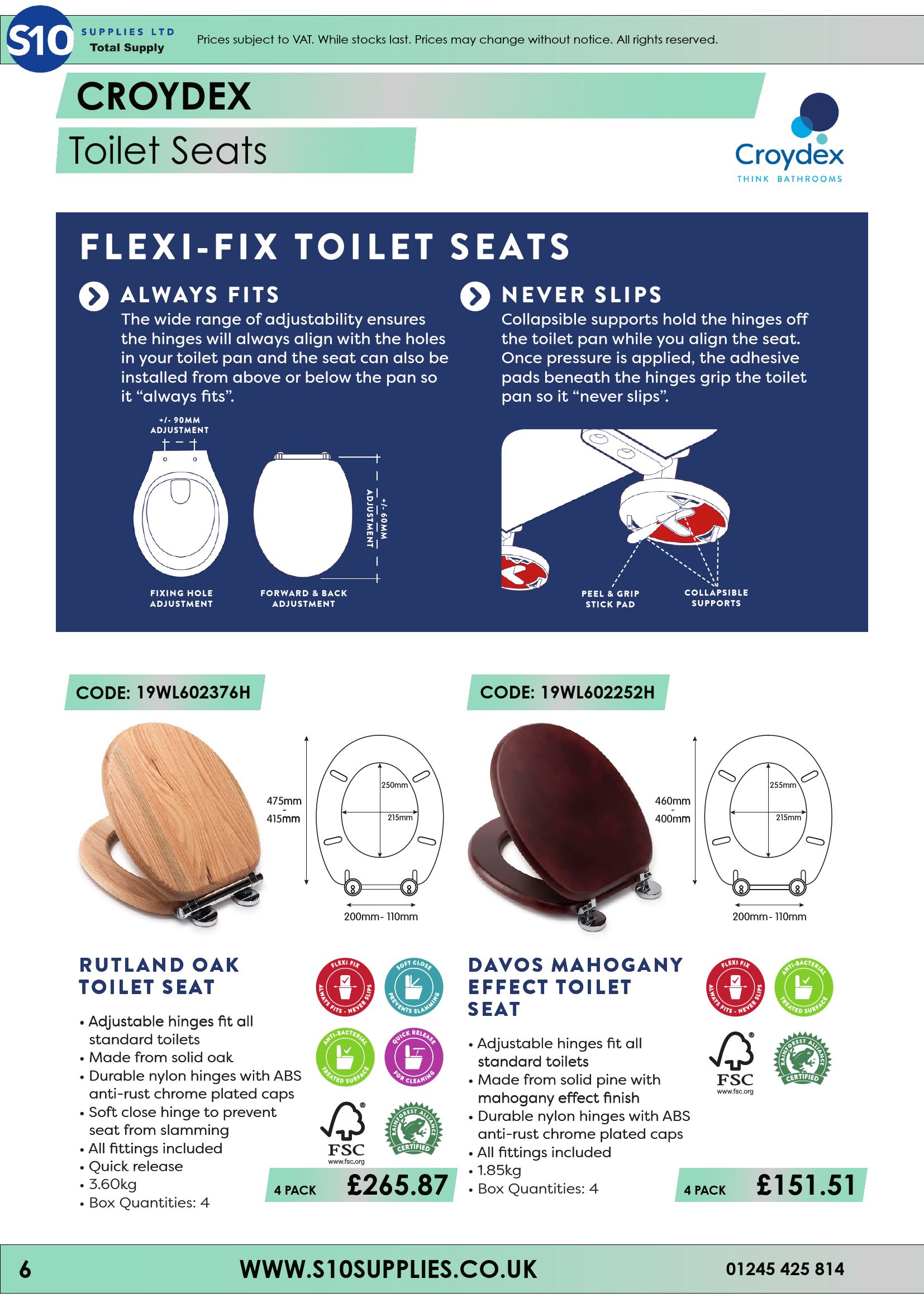 Catalogue Toilet Seat Catalogue 21/22 S10 Supplies Page 6 Flip