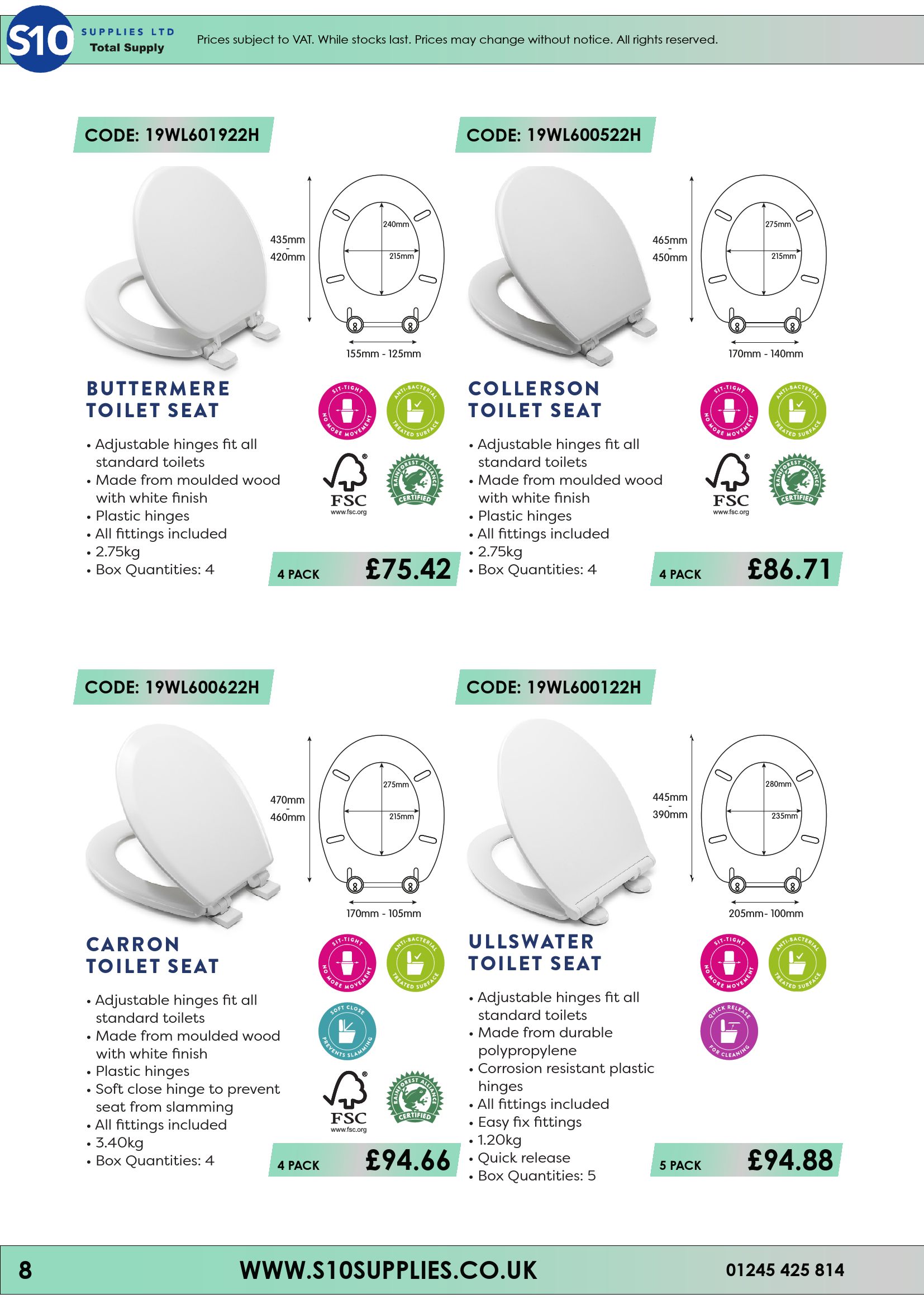 Catalogue Toilet Seat Catalogue 21/22 S10 Supplies Page 8 Flip