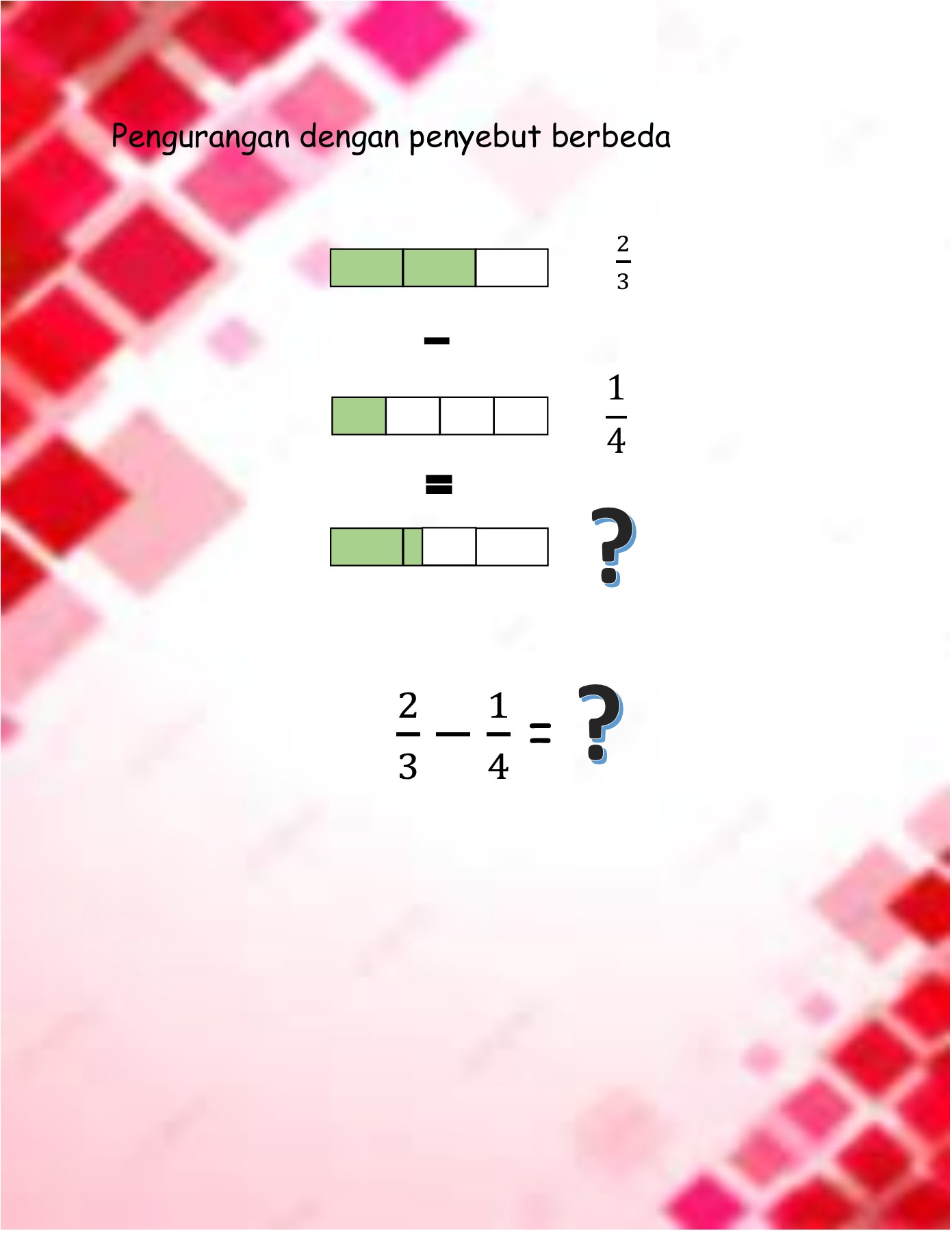 Materi Penjumlahan dan Pengurangan Pecahan Biasa - Dhenny Kebest