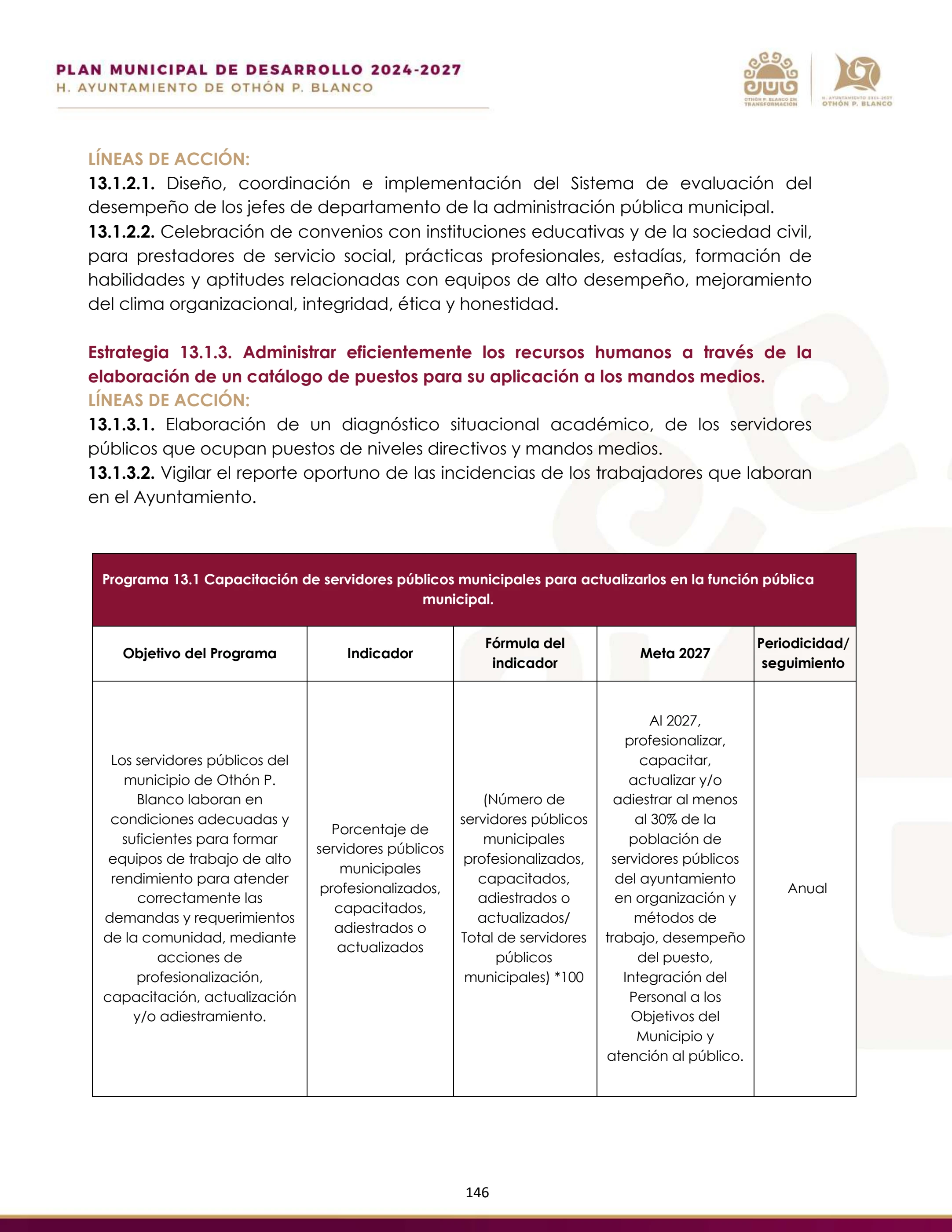 Plan Municipal de Desarrollo 2024-2027_ - Othon P Blanco Chetumal ...