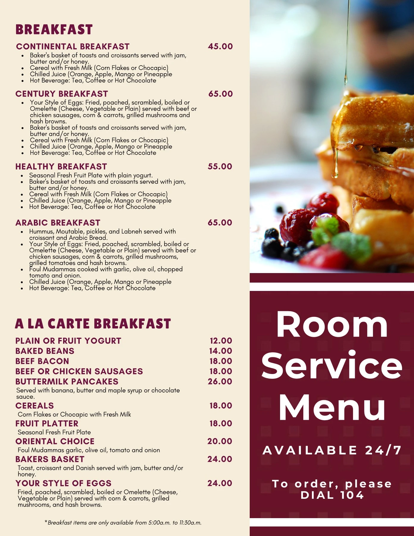 Room Service menu - etable.ghen - Page 1 | Flip PDF Online | PubHTML5