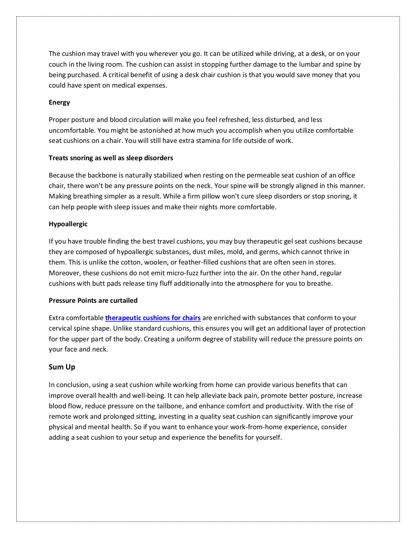 Benefits of Using Seat Cushion for Working from Home The Chill