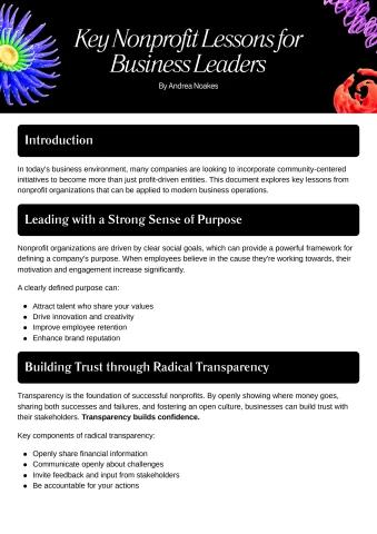 Key Nonprofit Lessons for Business Leaders by Andr