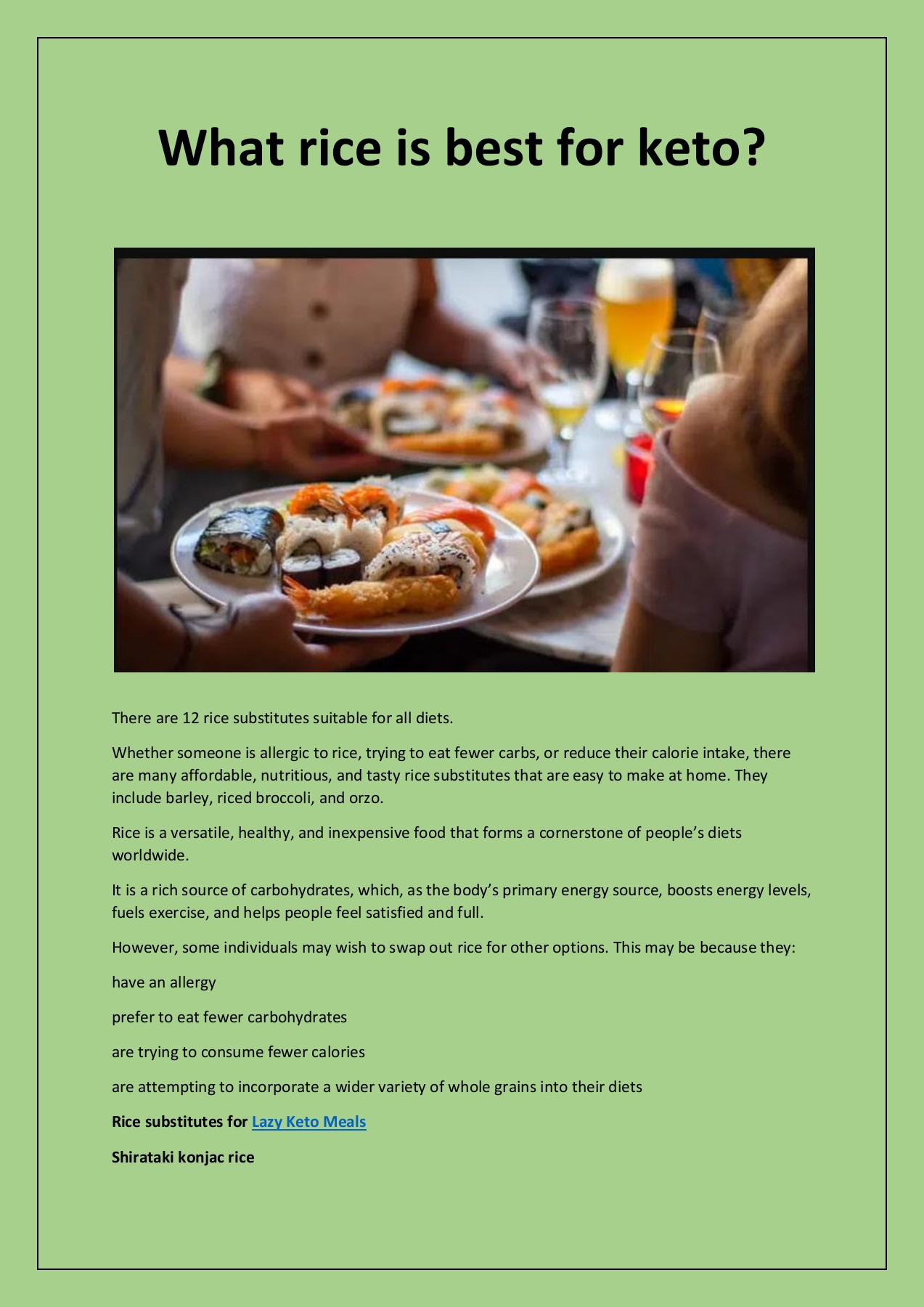 What rice is best for keto Keto Genius Page 1 3 Flip PDF Online