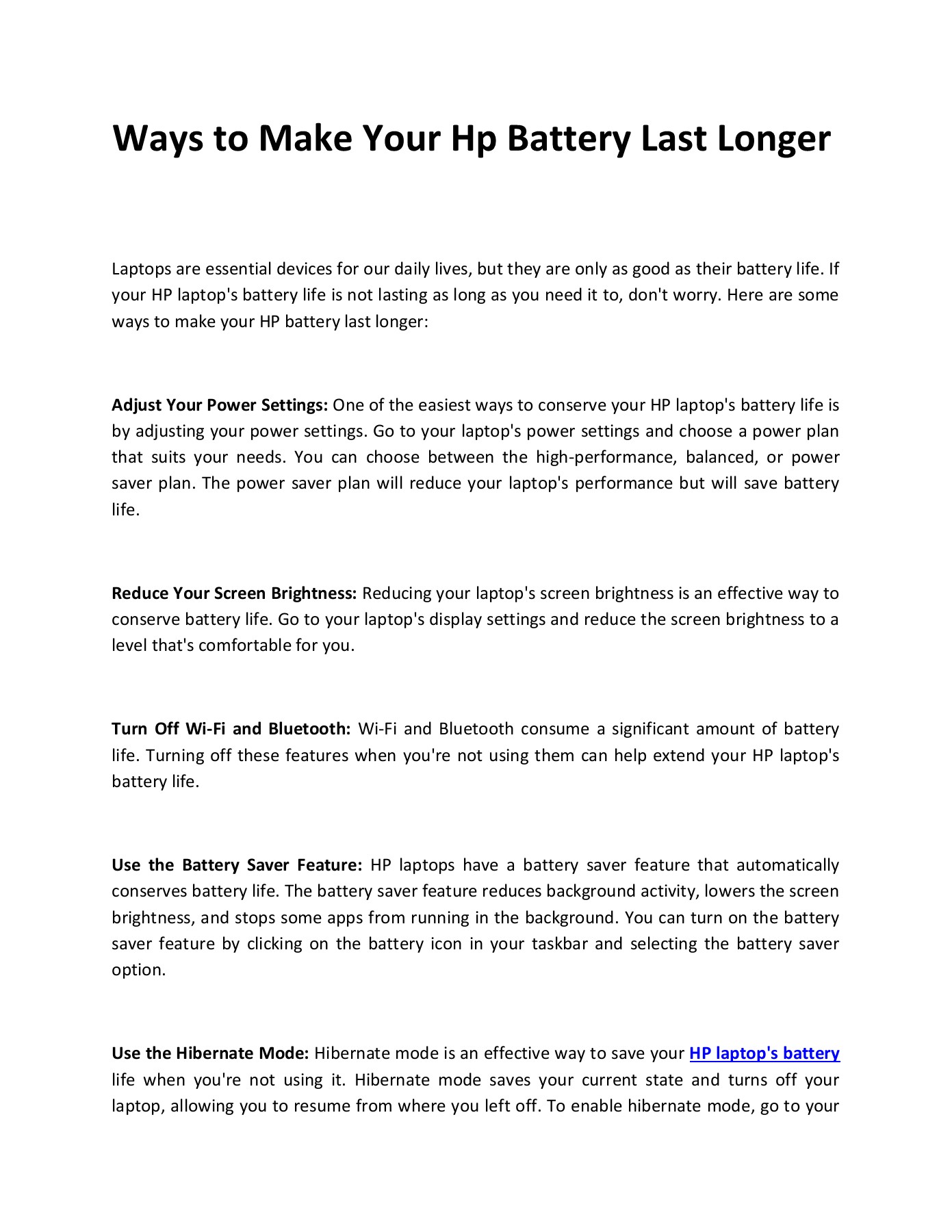 Ways to Make Your Hp Battery Last Longer My Laptop Spares Page 1
