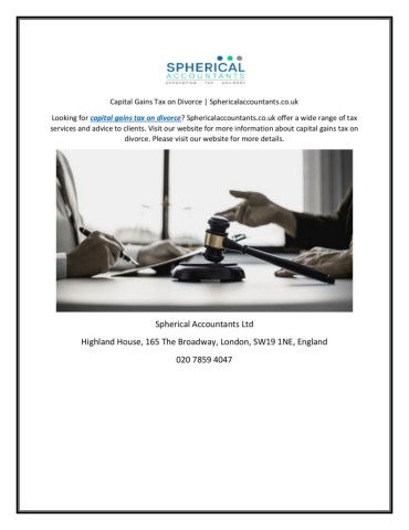 Capital Gains Tax on Divorce Sphericalaccountants.co.uk
