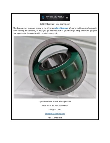 Solid Oil Bearings | Mag-bearing.com