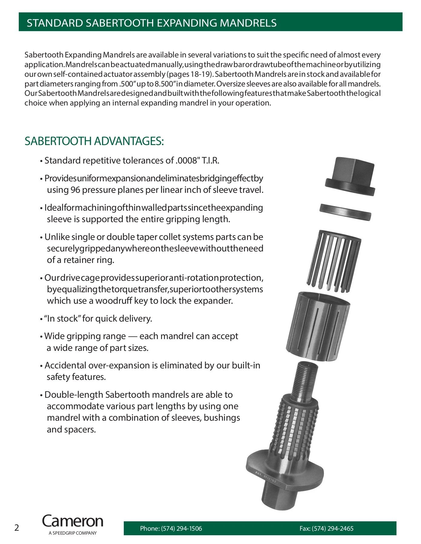 Cameron Sabertooth™ Chucks & Arbors | Speedgrip Chuck Co.