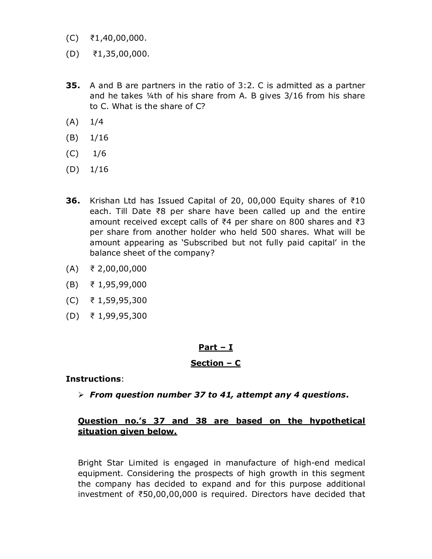 Accountancy CBSE Sample Papers 202122 Class 12 Full Marks Pvt Ltd