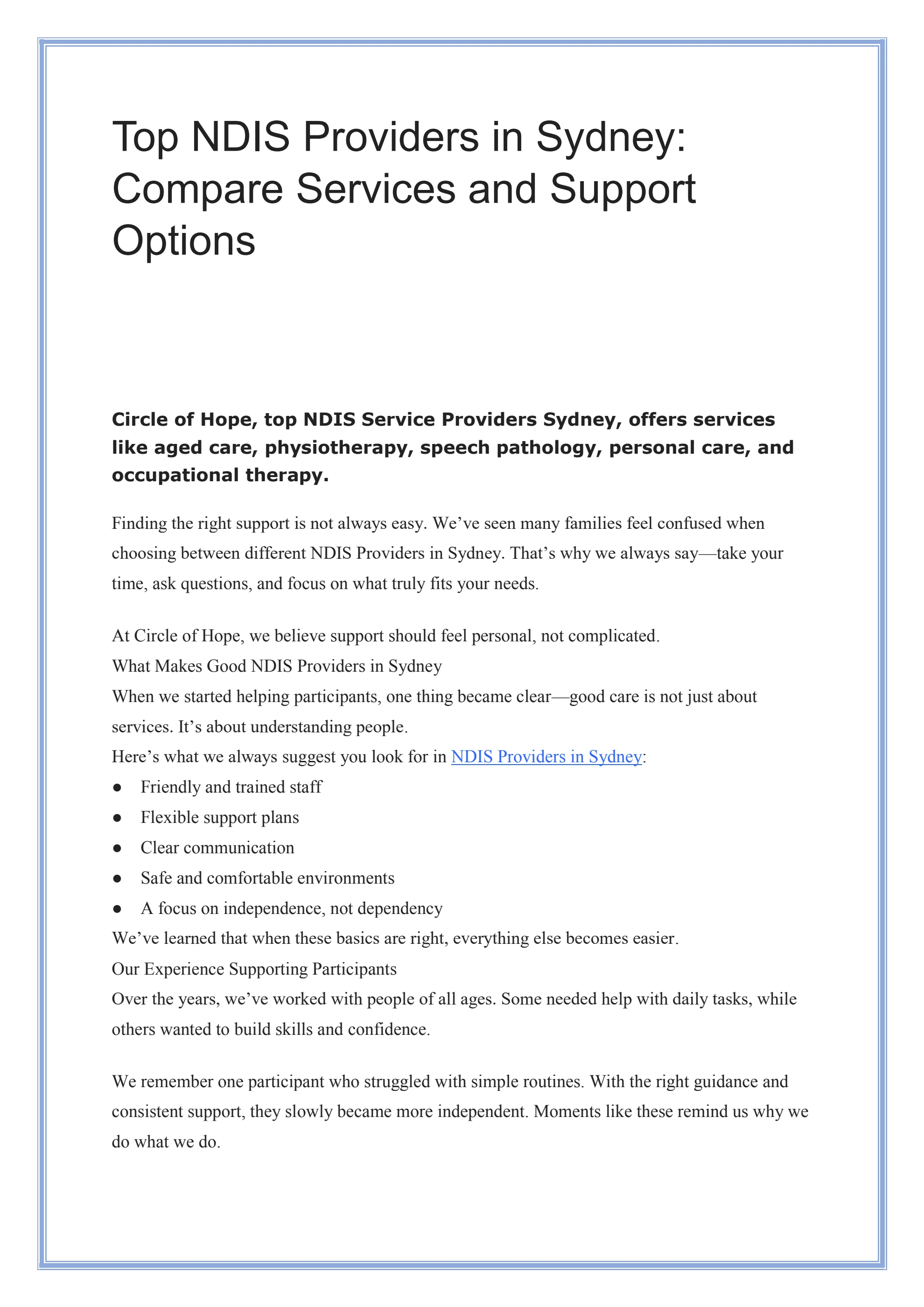 NDIS Providers Sydney | Trusted Disability Support Services