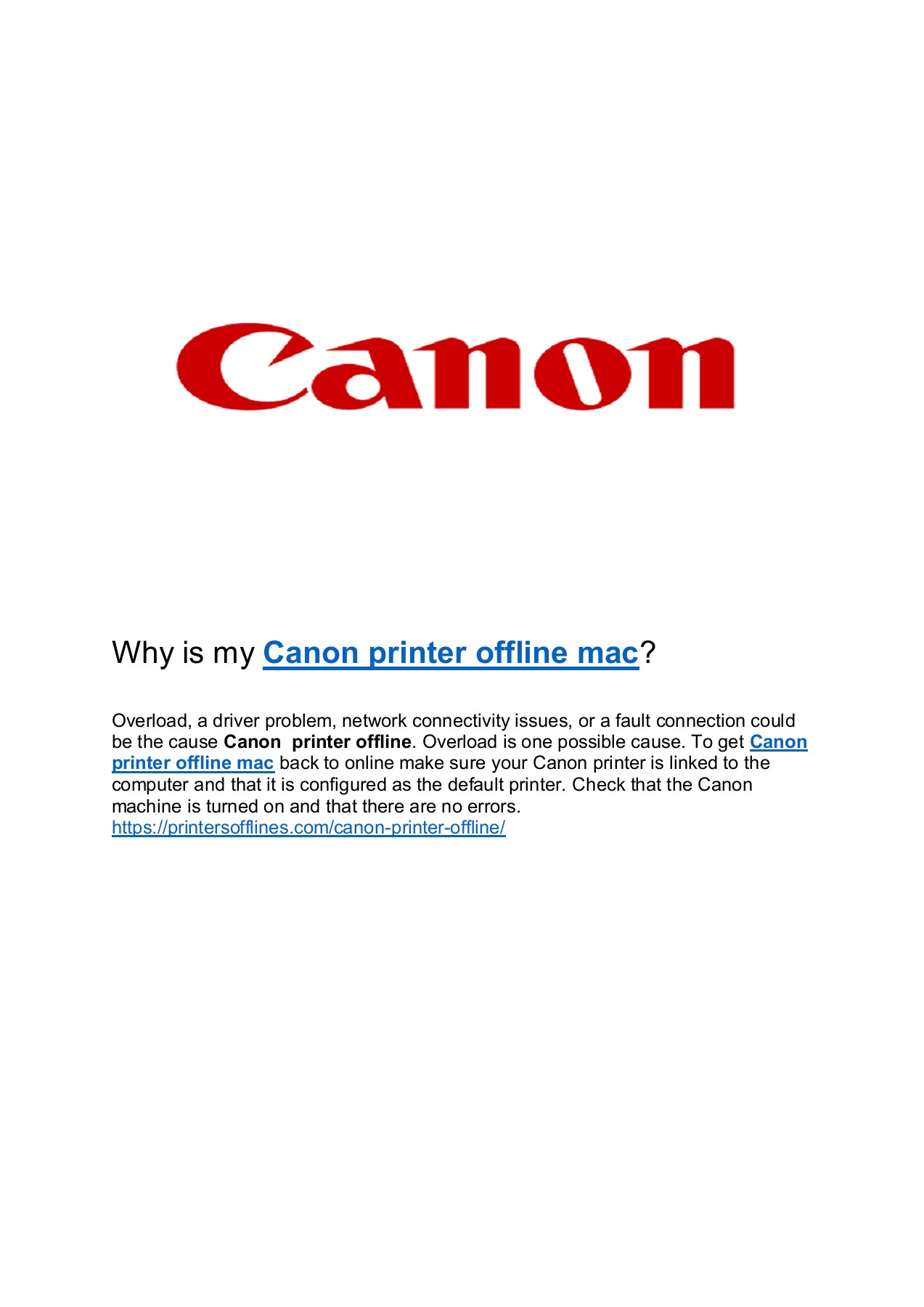 Why is my Canon printer offline mac? Sheldon Cooper Page 1 1
