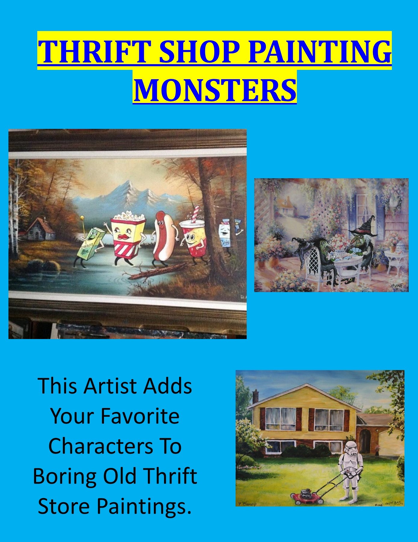 THRIFT SHOP PAINTING MONSTERS creepykidsdrawings Page 1 5 Flip