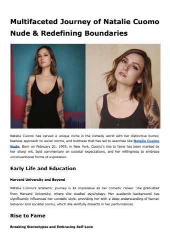 Multifaceted Journey of Natalie Cuomo Nude & Redefining Boundaries