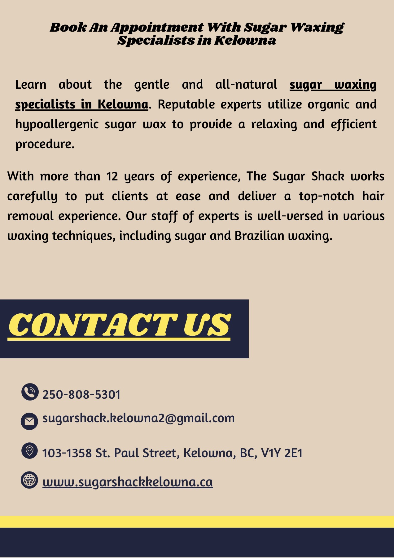 Best Sugar Waxing Specialists in Kelowna Hair Removal