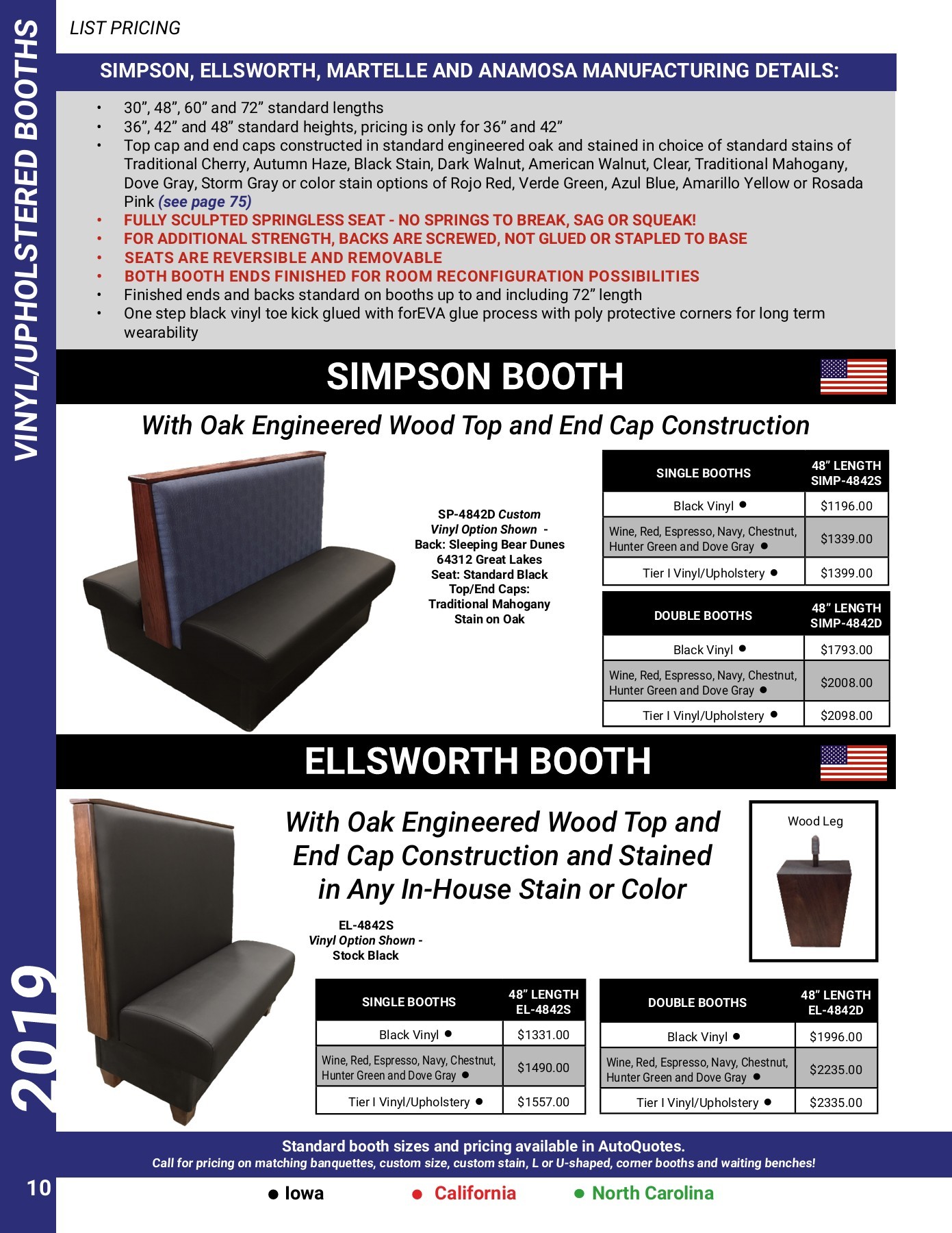 2019 Oak Street Manufacturing Product Catalog and Price List dj