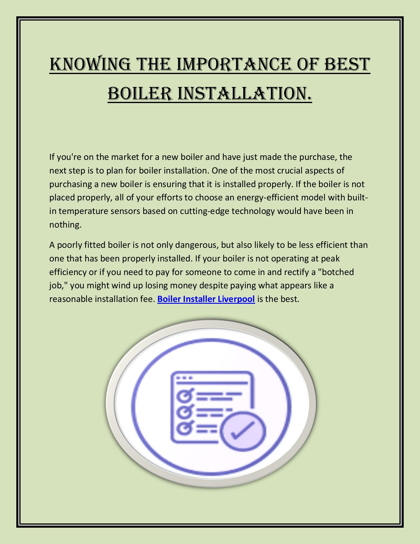 Knowing the importance of best boiler installation heat assist Page
