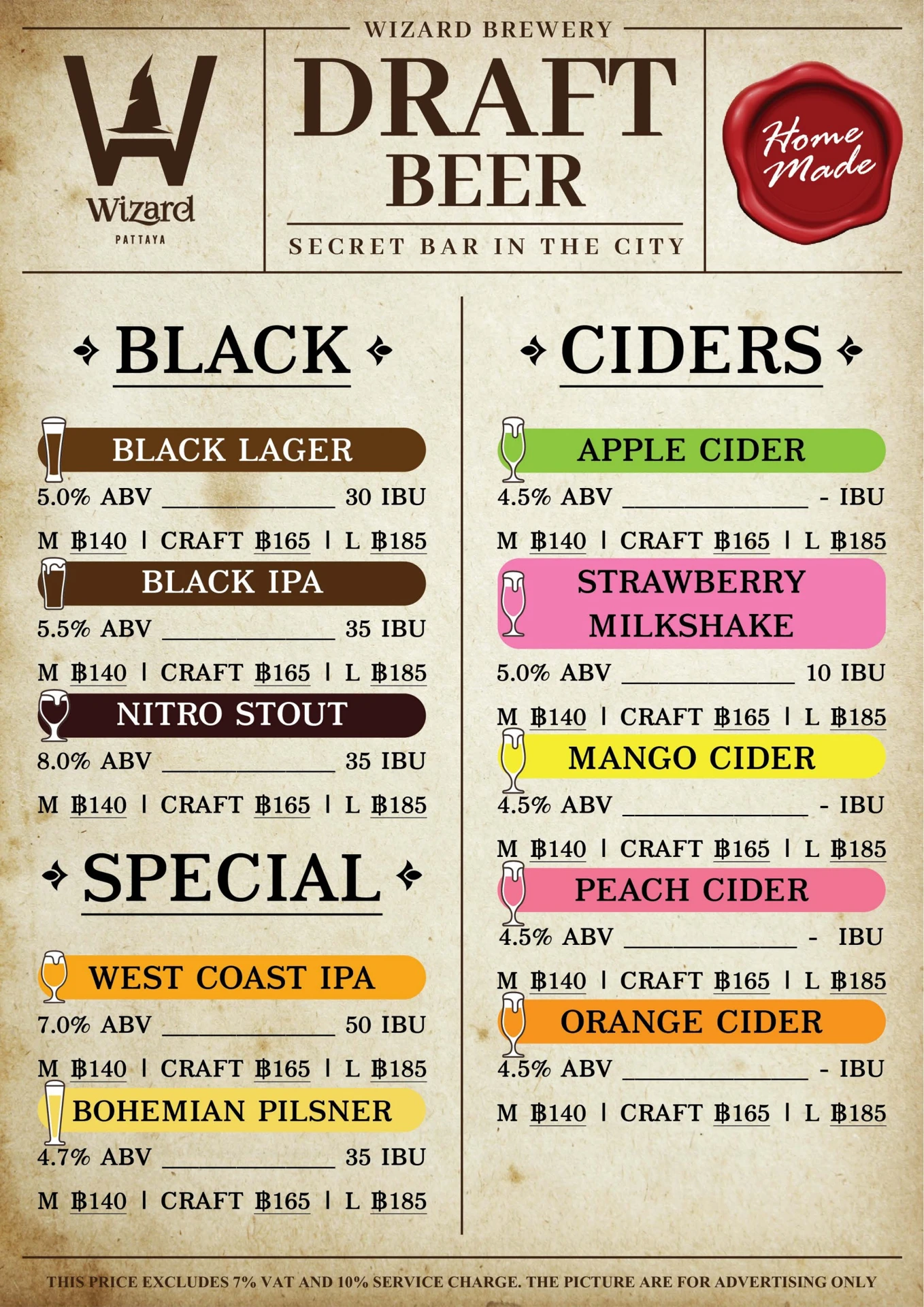 Wizards Menu Wizard Brewery Menu 2024