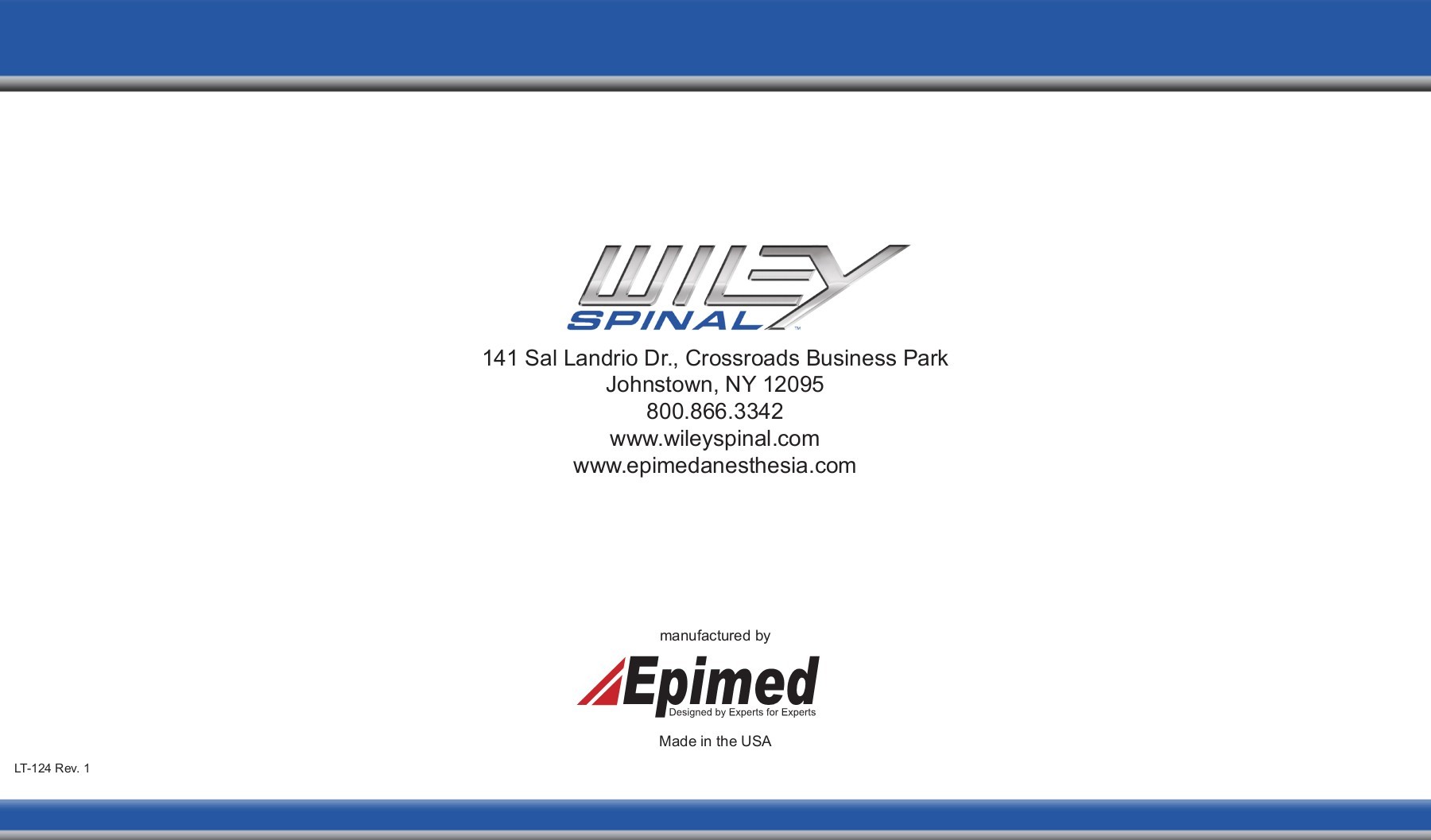LT124 Wiley Spinal Brochure Insert Rev. 1 jordanmulkey08 Page 2