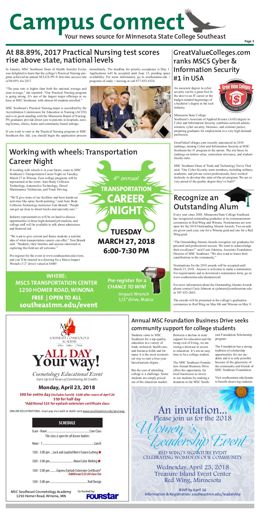 MSCS Campus Connect March 2018 Minnesota State College Southeast