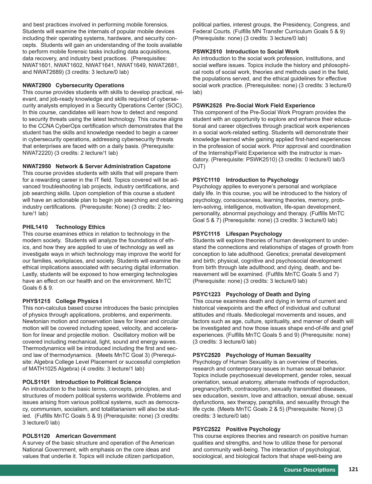 MSC Southeast Course Catalog 2024 Minnesota State College Southeast