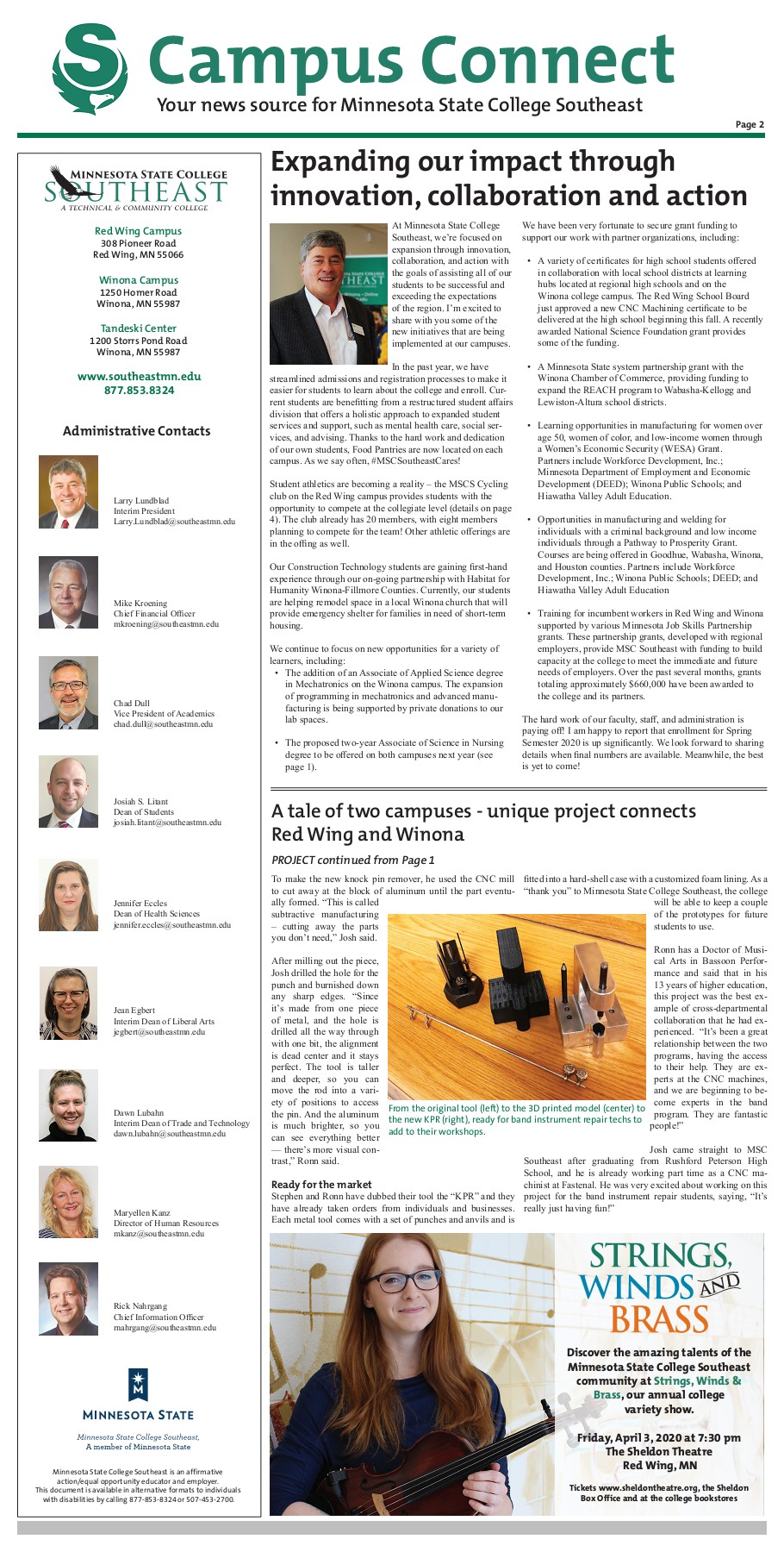 MSCS Campus Connect March 2020 Minnesota State College Southeast