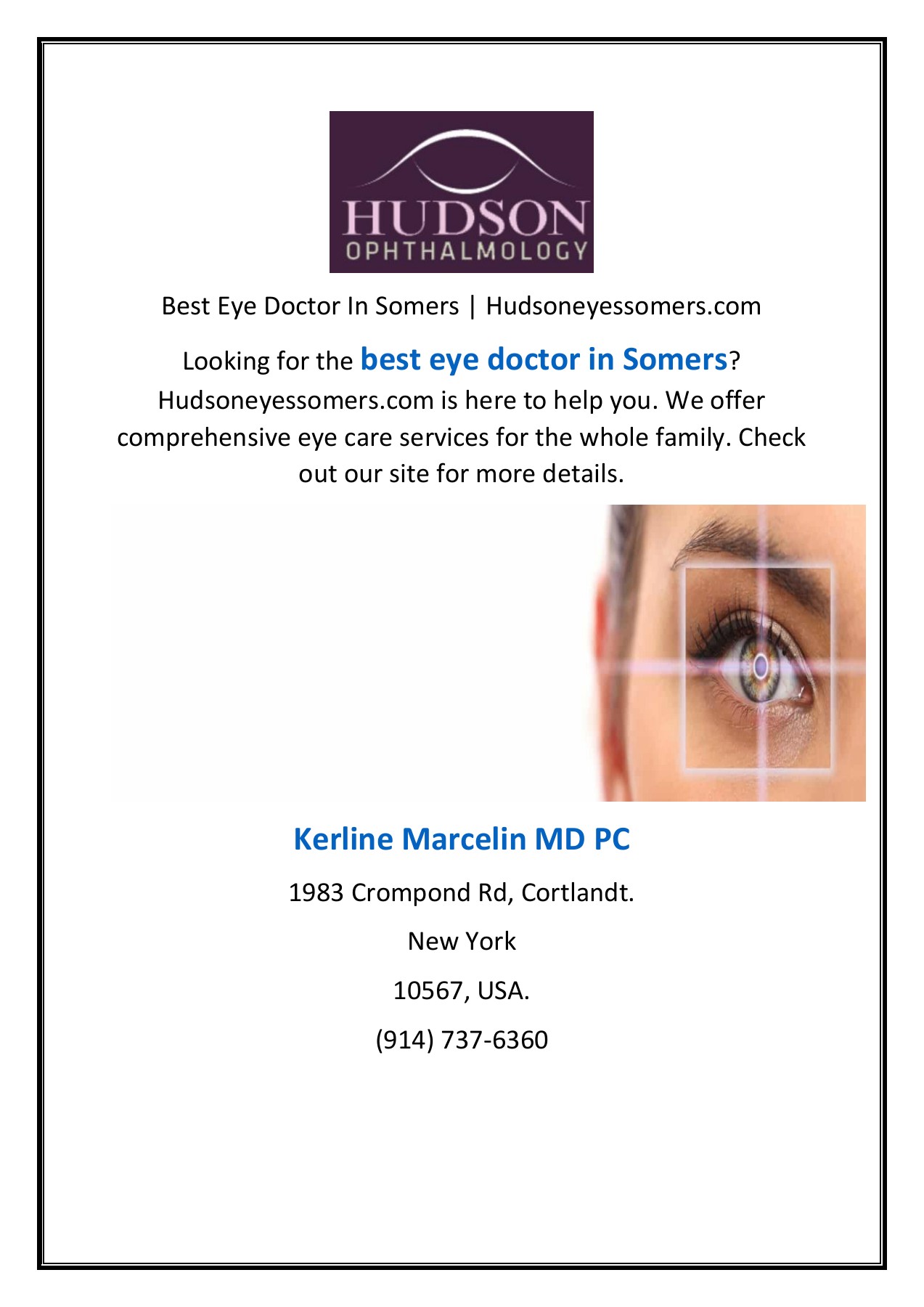 Best Eye Doctor In Somers Kerline Marcelin