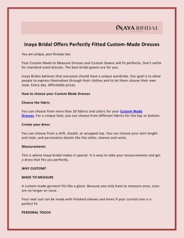 Custom Made Dresses