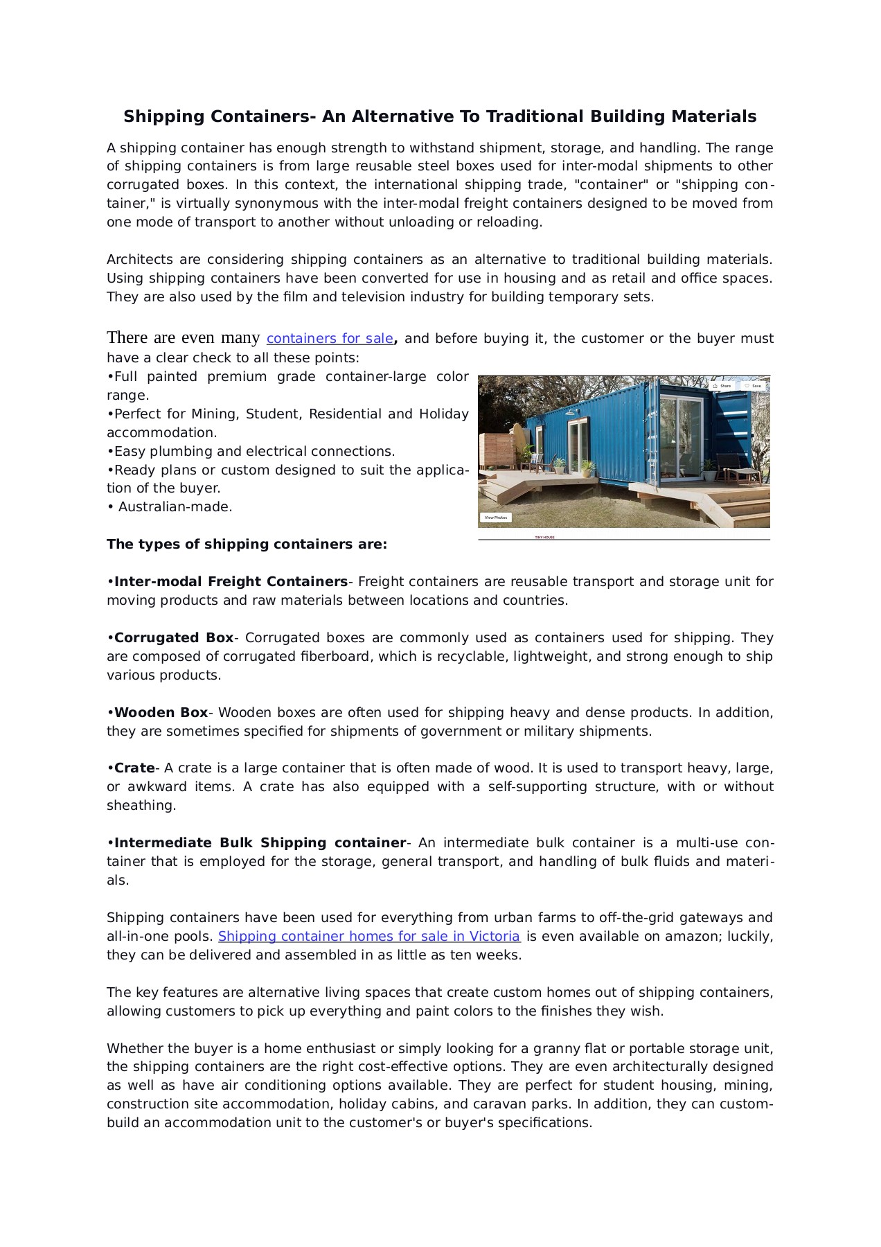 Shipping Containers An Alternative To Traditional Building Materials