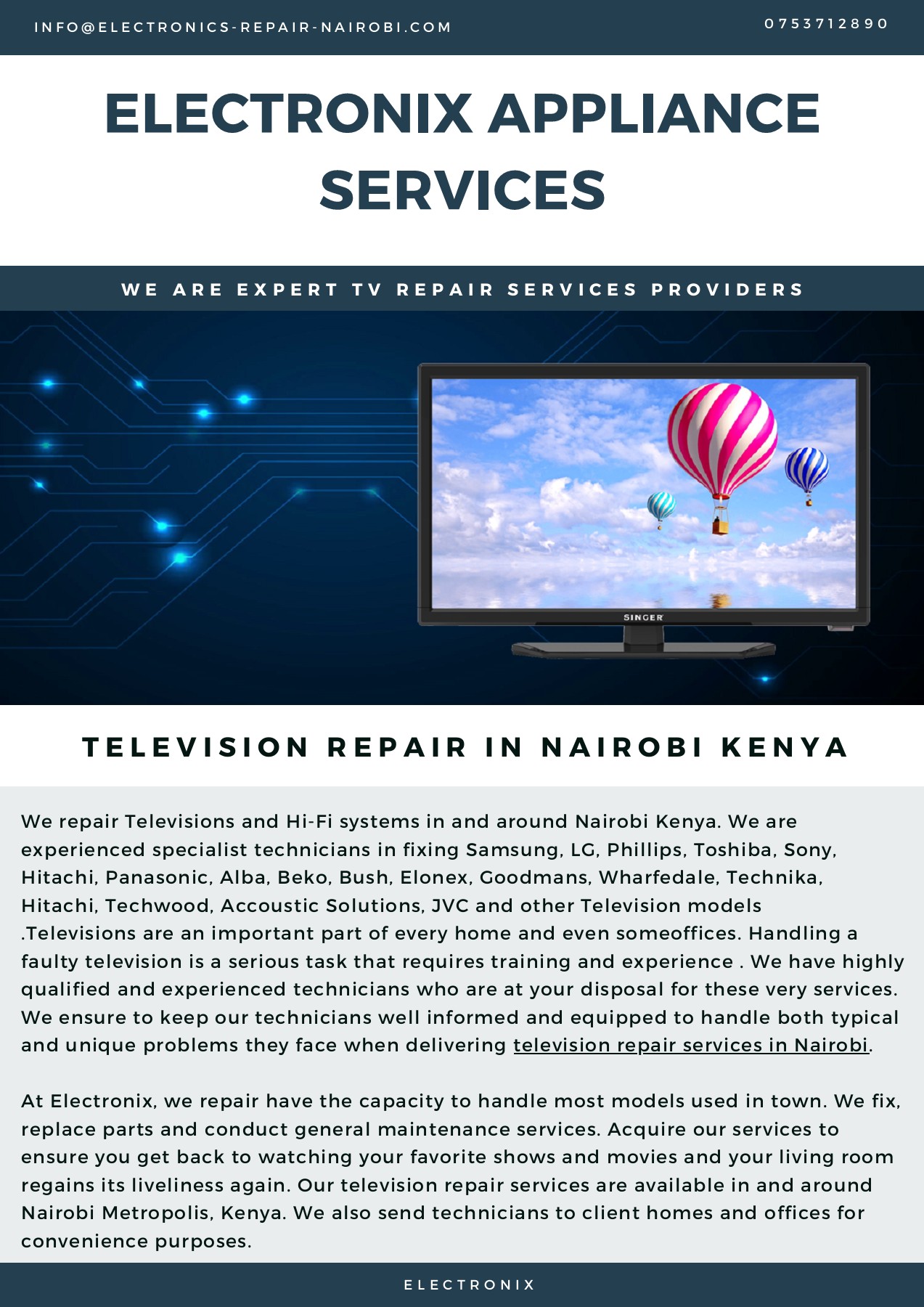Television Repair in Nairobi Kenya Home Fixit Page 1 2 Flip PDF