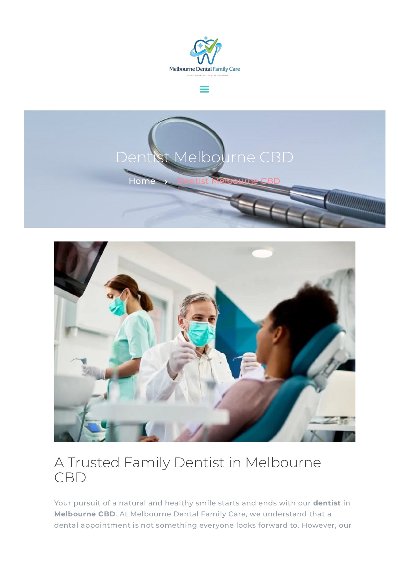 Dentist Melbourne CBD MelbourneDental FamilyCare Page 1 5 Flip