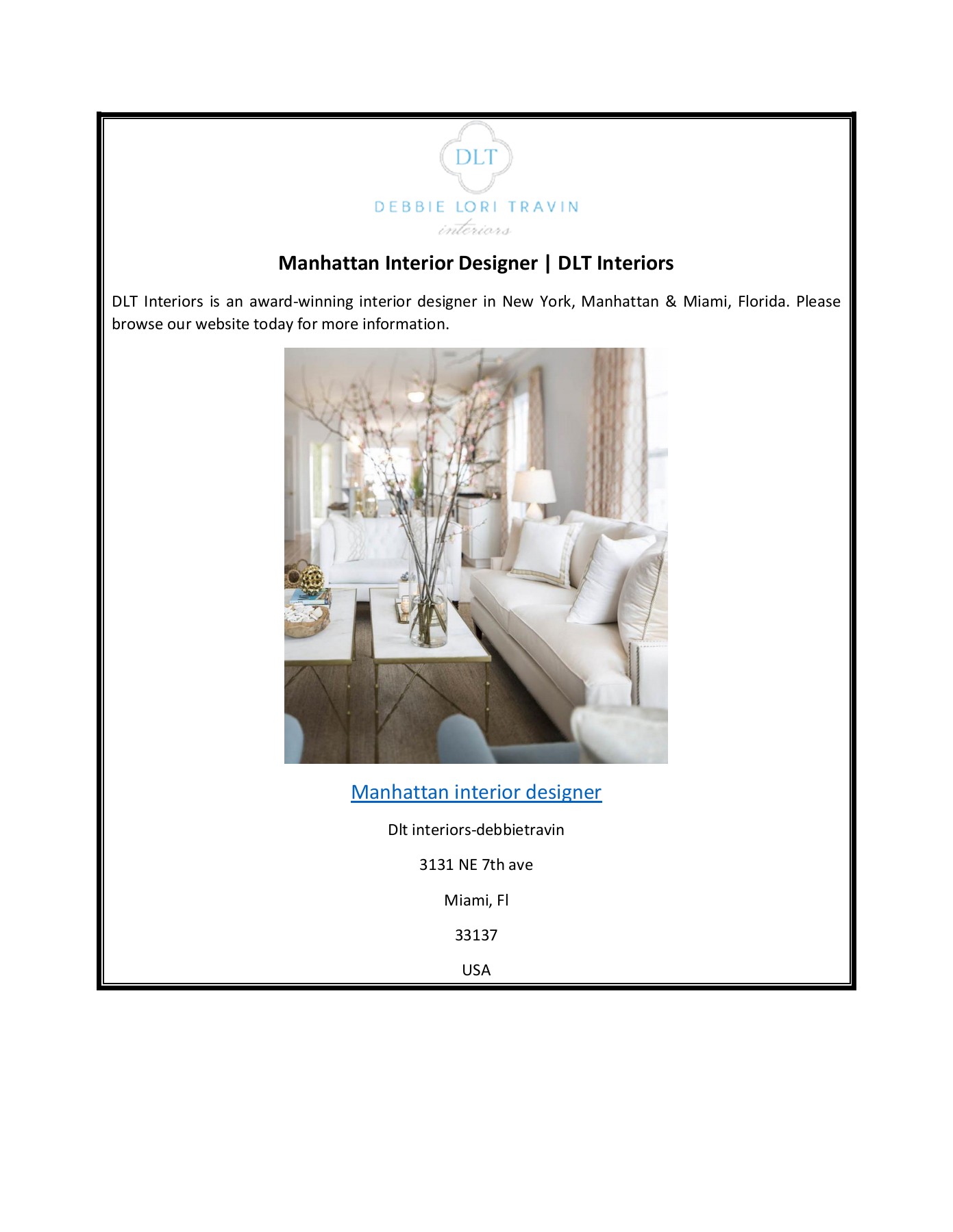 Manhattan Interior Designer DLT Interiors geary raple Page 1 1 Flip PDF Online PubHTML5