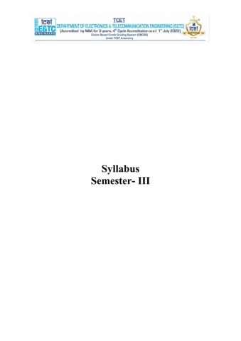 Syllabus Sem 3