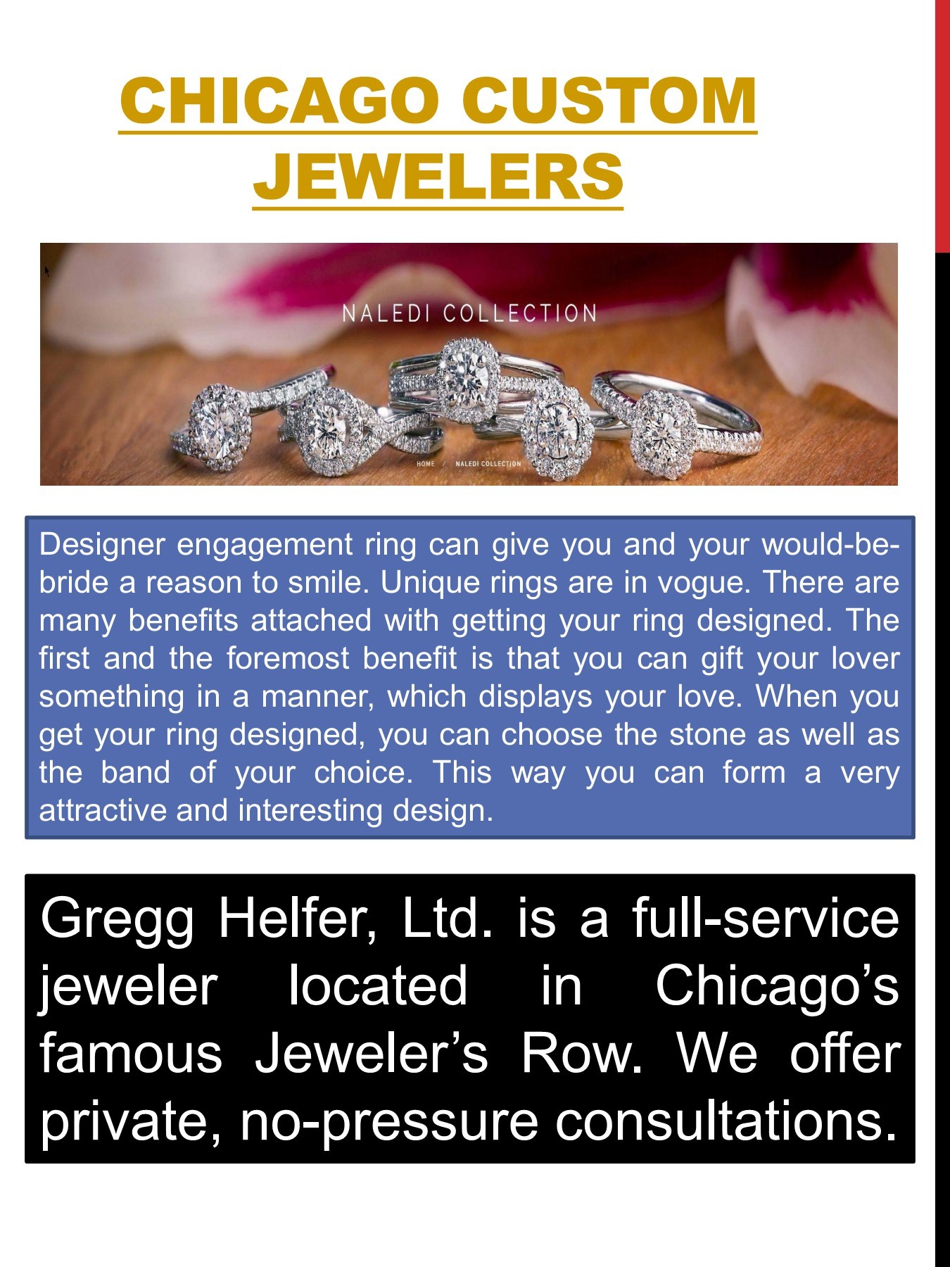Chicago Custom Jewelers Chicago Wedding Bands Cost Page 1 Flip