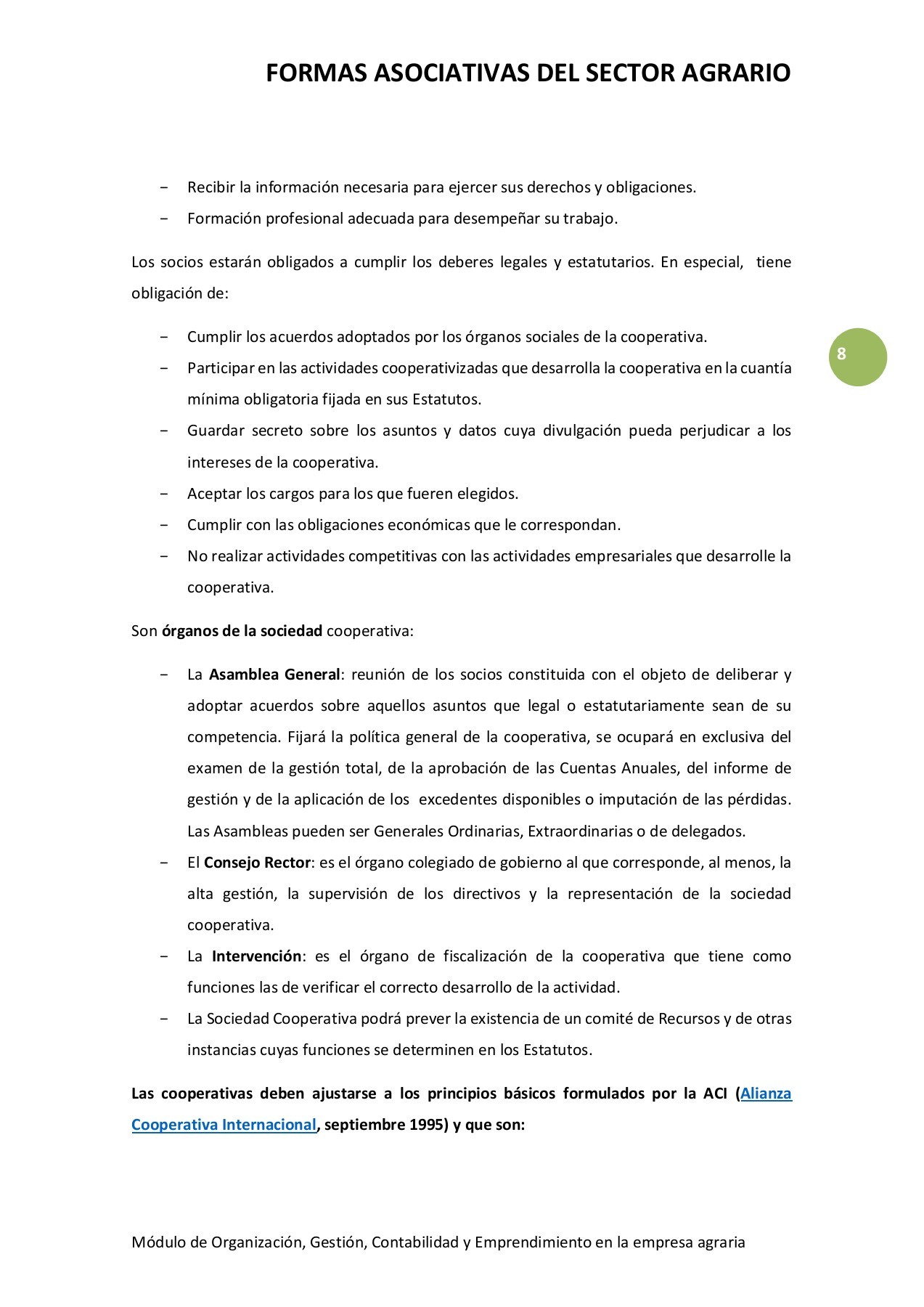 3. Formas asociativas del sector agrario