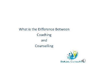 coaching vs counselling