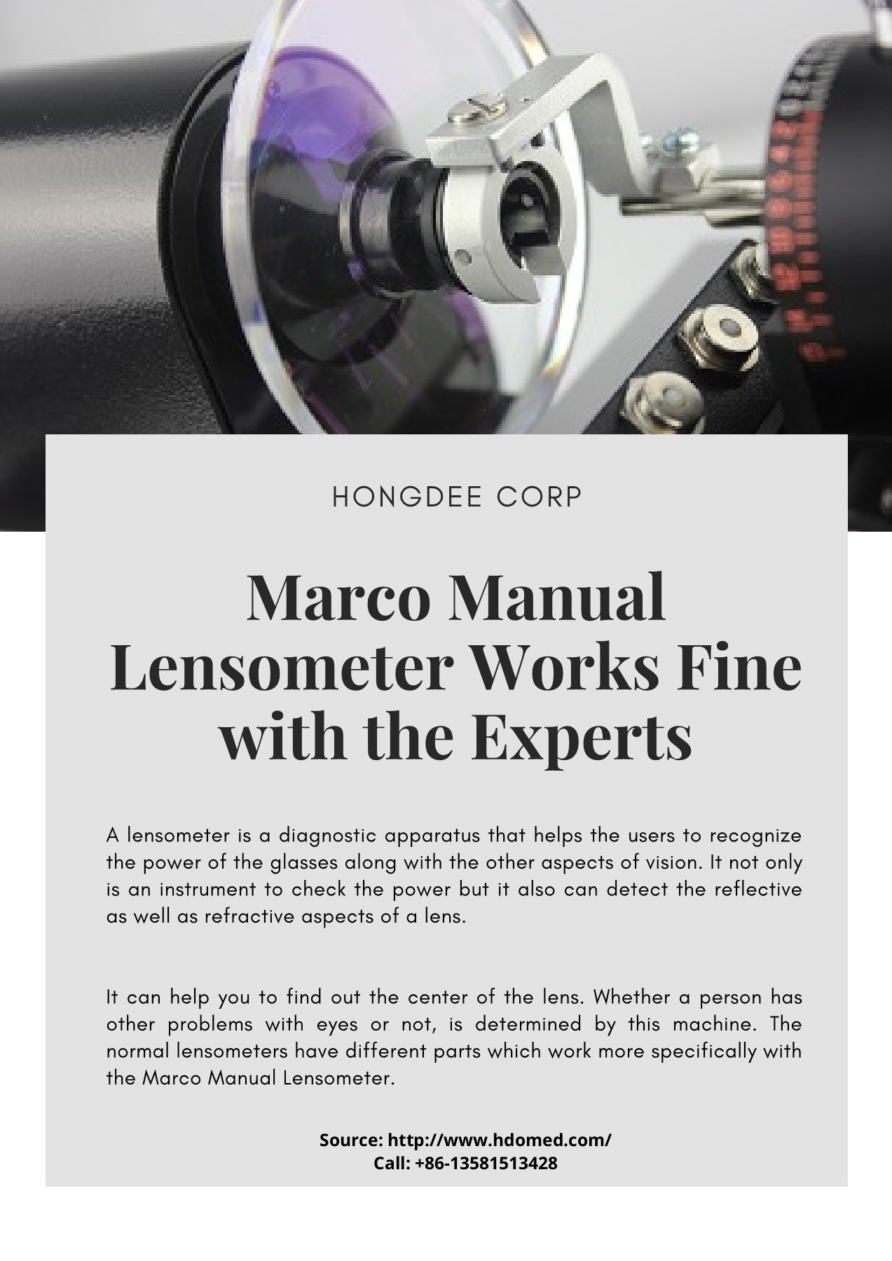 Marco Manual Lensometer Works Fine with the Experts