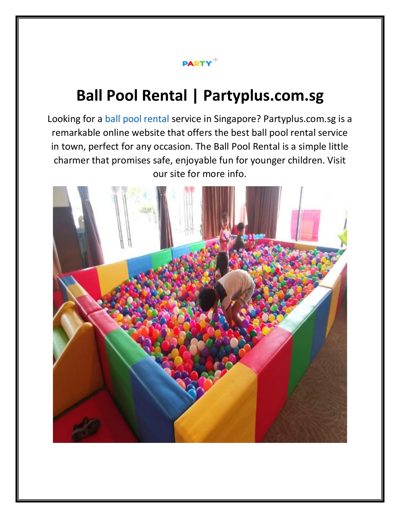 Ball Pool Rental Party Plus Page 1 1 Flip PDF