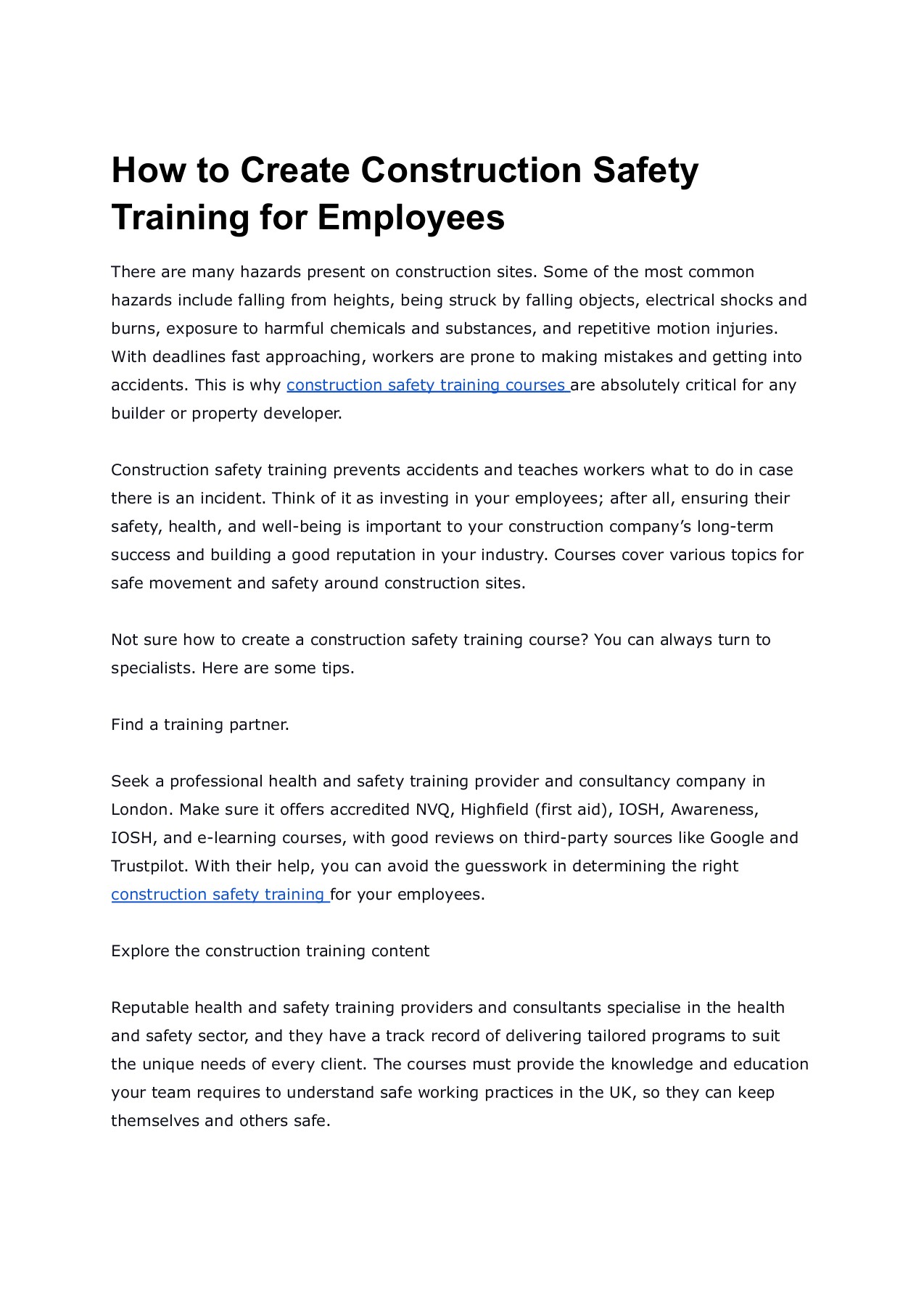 How to Create Construction Safety Training for Employees brighttraininguk Page 1 2 Flip
