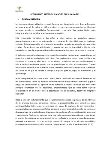 ReglamentoEducaciónParvulariaClasesPresenciales2022