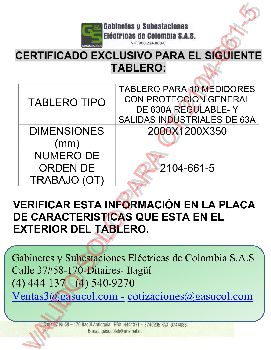 CERTIFICADOEXCLUSIVO21046615TABLERODE10MEDIDORES