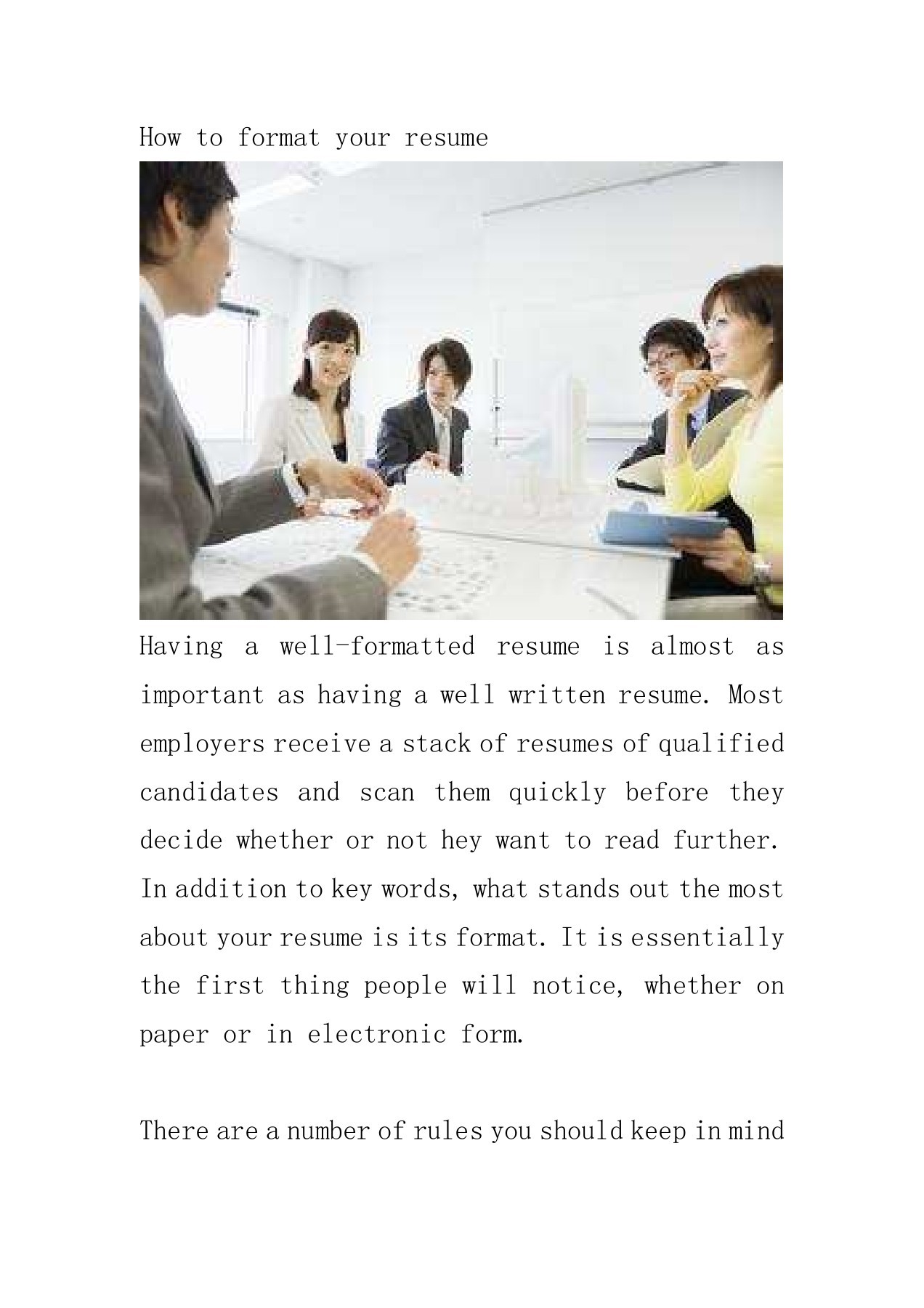 How to format your resume nicholas - 1 