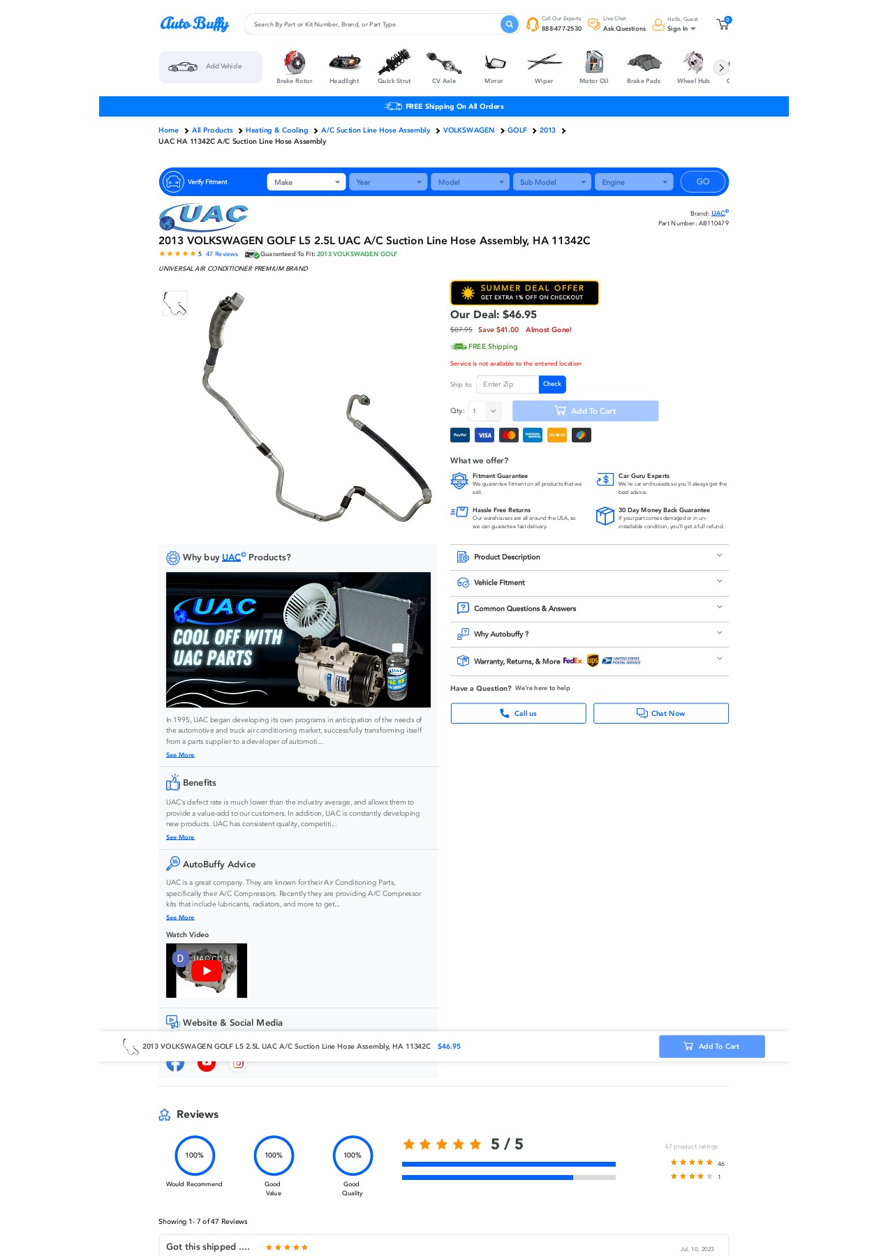 UAC HA 11342C AC Suction Line Hose Assembly autobuffy.info Page 1