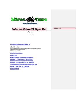 A.G. - Informe Sobre El Opus Dei